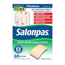 Salonpas douleur soulagement patch pour dos, cou, épaule, genou douleur et douleur musculaire - 8 heures de soulagement de la douleur - 60 comte