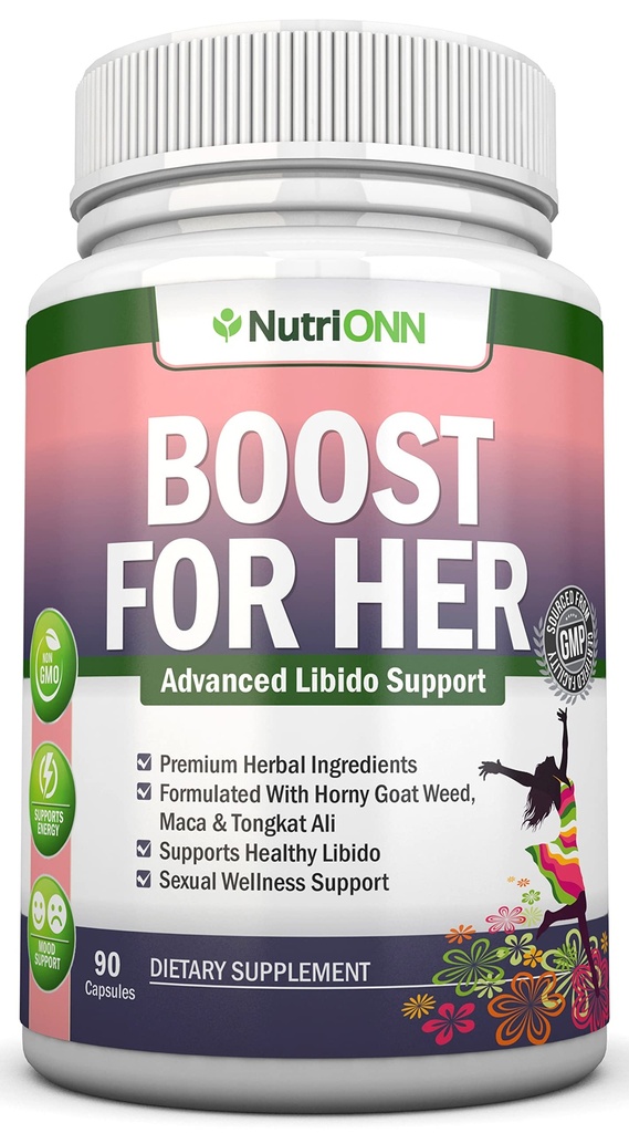 Boost for Her Libido Booster For Women – Active et Améliore Libido - Mood & Desire Boost - Non-OGM - Aphrodisiaque à base de plantes naturelles - avec des mauvaises herbes, de la maca, du tongkat Ali et du Tribulus - 90 capsules