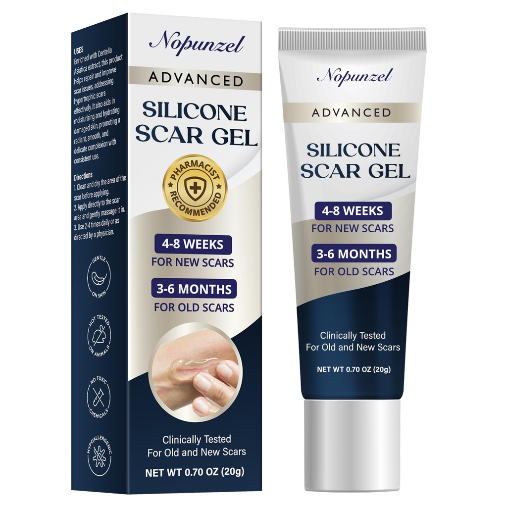 Silikon Narbengel: Silikongel für Narben - Verbessern Narben Aussehen für alte und neue Narben - Medical Grade Silikon - Advanced Scar Gel - Scalds - Chirurgie - Verletzung - Stitches - Burns - 20g