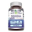 Formules étonnantes Potassium Iodide Supplément de 130 mg 120 comprimés non-OGM