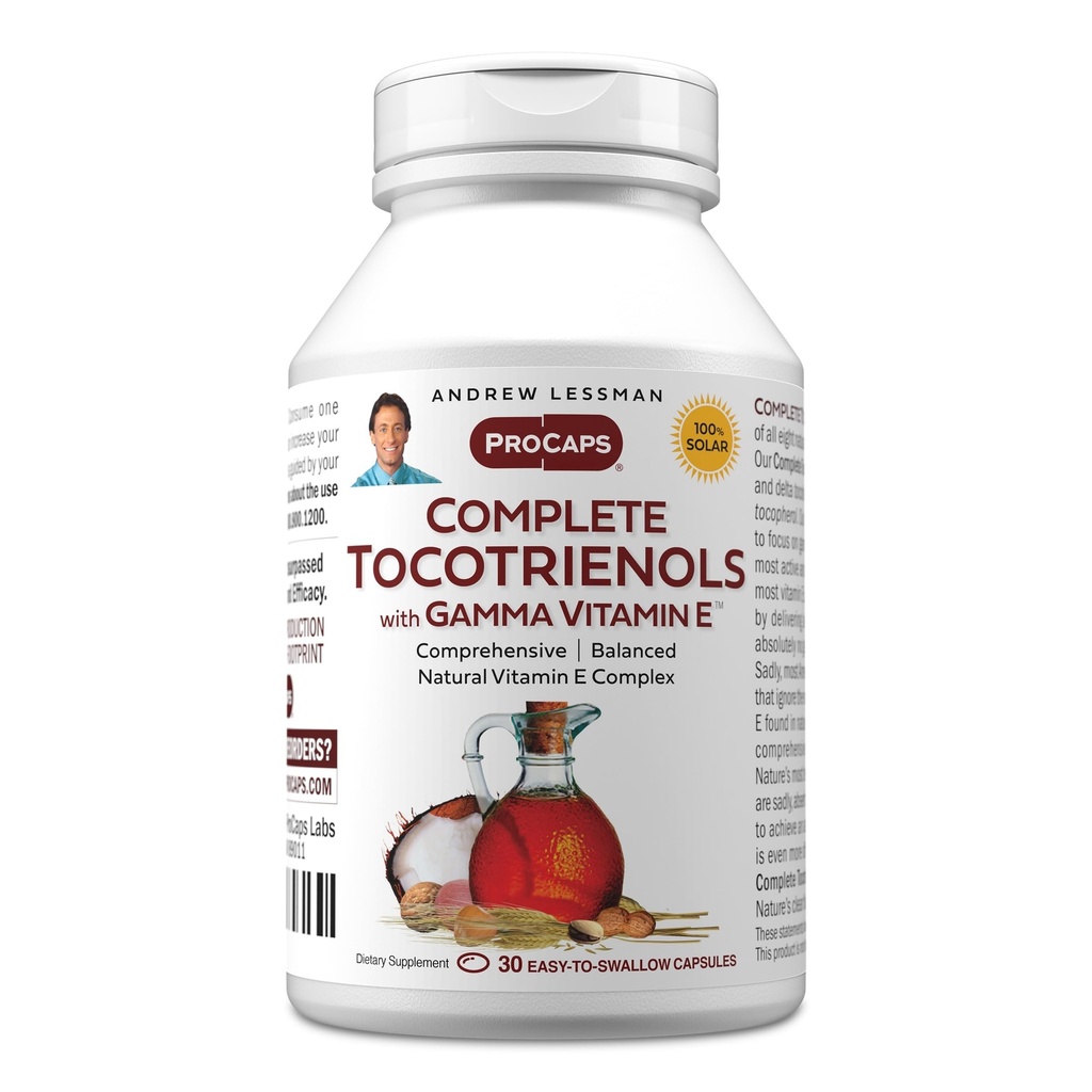 ANDREW MOINSMAN Tocotriénols complets avec la vitamine Gamma E 30 Softgels - Huit formes de vitamine E (Alpha, Beta, Gamma, Tocophérols Delta et Tocotriénols). Puissant anti-oxydant. Aucun additif