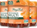 MegaFood Women's Multi - Multivitamin für Frauen-Gummi Vitamine- Vitamin C, Vitamin D, Zink, Vitamin B12 & Choline- Immununterstützung & Knochen Gesundheit- Vegetarisch- Tangerine- 60 Gummis(30 Servierungen) 3 Pack