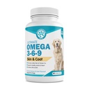 Wanderfound Haustiere - Omega 3 Fischöl für Hunde, gerauchte Lachs und Leber Geschmack, 120 kämpfbare Tabletten