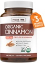 Pilules de cannelle bio de l'USDA - Supplément de cannelle de Ceylan de haute puissance avec 1000mg par portion pour un soutien antioxydant complet du corps - Végétalien non-OGM cGMP Made & Lab Vérifié (3 mois d'approvisionnement)