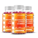 Vitamatic Magnesium Gummies 600mg pro Servierung – 60 Vegangummis – Entspannung, Muskel-, Knochen- und Energieunterstützung – 3 Pack