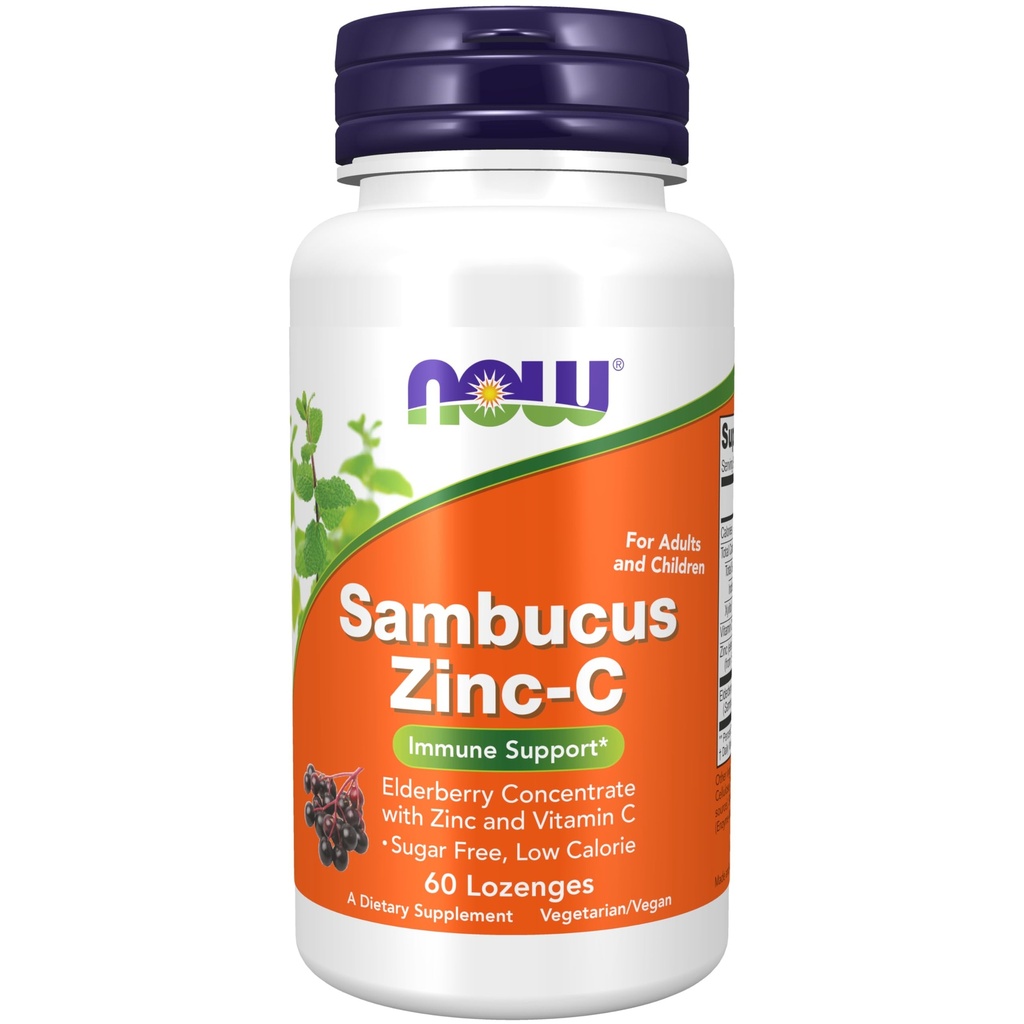JETZT Nahrungsergänzungsmittel, Sambucus Zink-C mit Elderberry Konzentrat und Vitamin C, 60 Lozenges