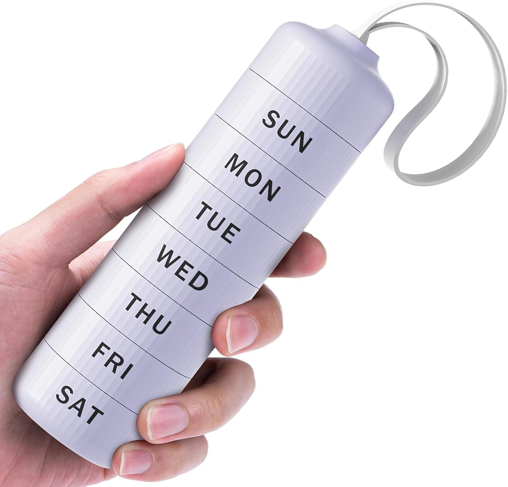7 Tage Pill Organizer, Reise Pille Box mit Effortless Eröffnung Design, Zoksi Weekly BPA Freie Medizin Organizer mit großem Behälter, Tragbare wasserdichte Hülle für Vitamin, Fischöl, Beilage