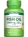 Nature's Truth Fish Oil Omega 3 Supplement | 2000mg | 60 Softgels | EPA & DHA | Lemon Flavor | Non-GMO und Gluten kostenlos
