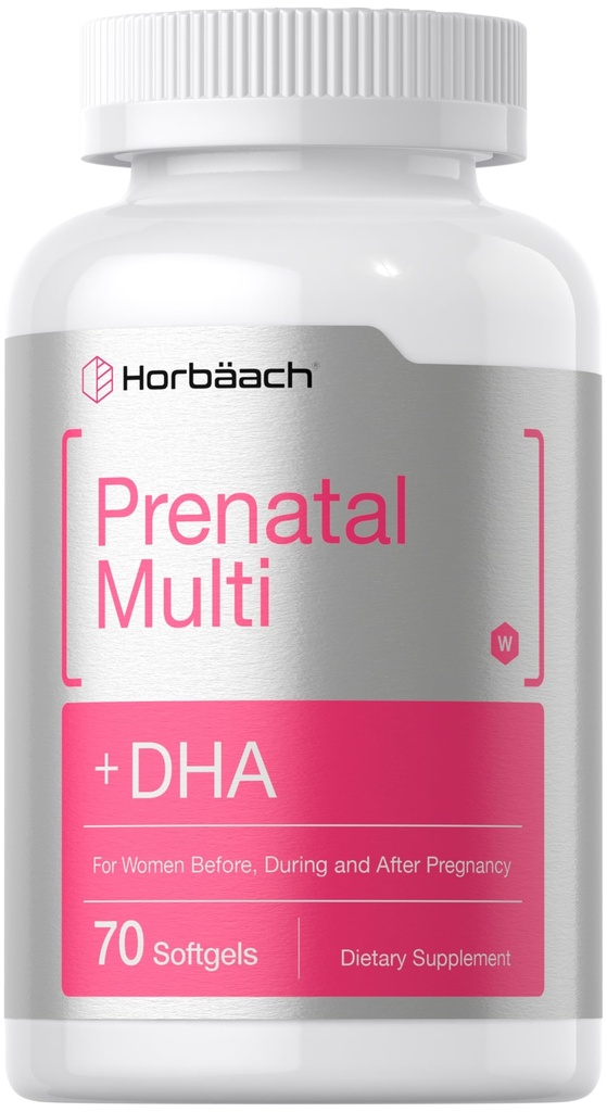 Horbäach Multivitamine prénatale pour femmes avec DHA, fer et acide folique