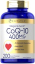 Carlyle CoQ10 400mg Softgels (en anglais seulement) 200 Coenzyme d'absorption élevée (en anglais seulement) avec extrait de poivre noir (en anglais seulement)
