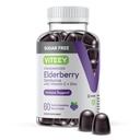 VITEEY Sambucus Gommies de mûre aînée pour adultes et adolescents + zinc et vitamine C - Sans sucre - Supplément à base de plantes immunosupport et booster - végétalien, sans gluten, sans gélatine, sans OGM, aromatisé aux baies à croquer