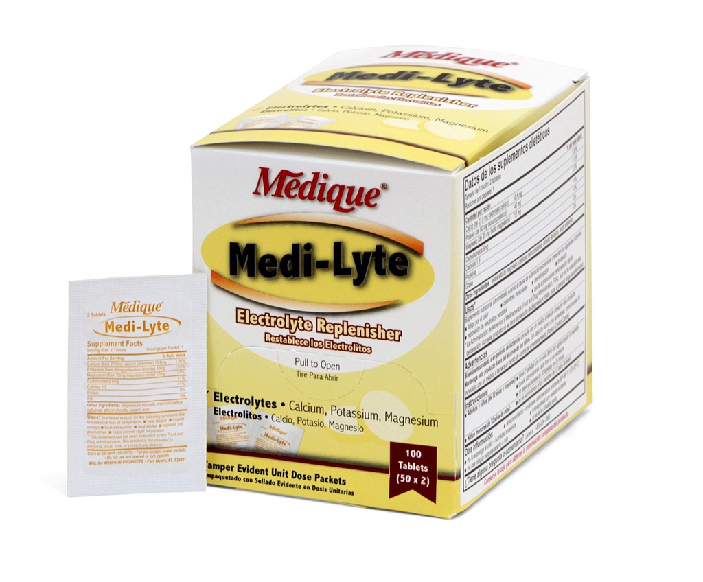 Medique 03033 Medi-Lyte Elektrolyt Tabletten w/ Kaliumchlorid für Cramps, 100-Tablets