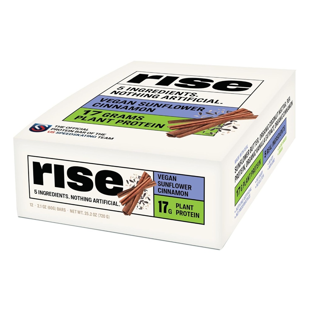Barre protéinée de tourbe de pois - Cinnamon vegan Petit-déjeuner Bar & Protein Snack 17g Protéines Juste 5 ingrédients alimentaires entiers Sans gluten sans OGM Sans soja
