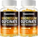 Magnesium-Glycinat-Gummien 1000mg - Zuckerfreie Magnesium-Kalium-Ergänzung mit Vitamin D, B6, CoQ10 für ruhige Stimmung & Schlaf-Unterstützung - 120 Orangen-Gummien.