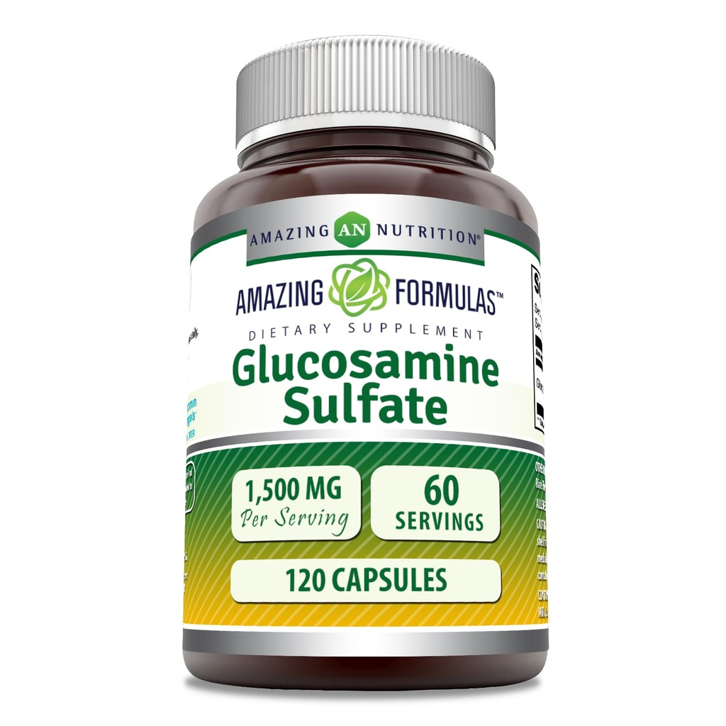 Erstaunliche Formeln Glucosamine Sulfat Ergänzung | 1500 Mg Pro Servieren | 120 Kapseln | Non-GMO | Gluten-Free | Made in USA