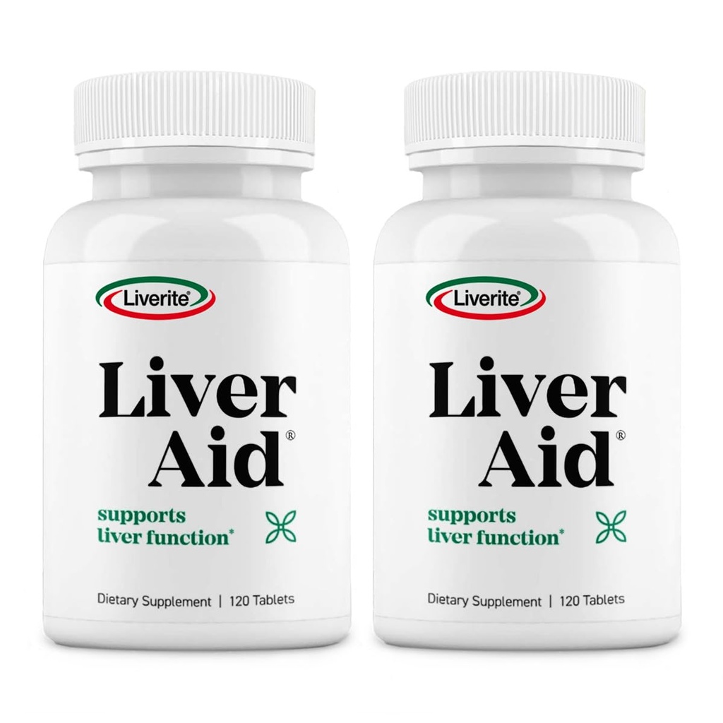 LIVERITE Liver Aid 2-Pack 120 Tabletten (Gesamt 240ct) Unterstützt gesunde Leberfunktion, körperliche Energie und Vitalität.