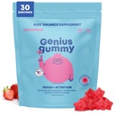 JoySpring Genius Kids Focus Gummis – Natürliche Kräuter-Halterung für Kinder | Vegan, Glutenfrei, Zuckerfrei mit Bacopa, Gotu Kola, Rhodiola – 60 Count