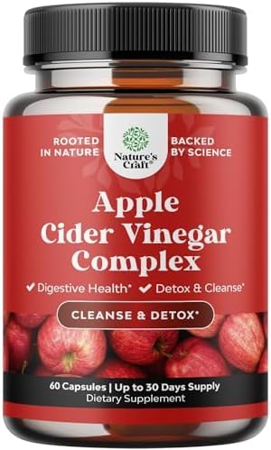 Capsules de vinaigre de cidre de pomme – pilules ACV suppléments nutritionnels pour la santé digestive avec nettoyage naturel et formule de réduction de taille pour les femmes et les hommes conçus pour vous aider à atteindre votre objectif