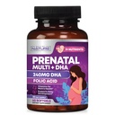 Vitamines prénatales pour les femmes - Multivitamine avec DHA, acide folique, vitamine C, B12, fer et oméga-3 - Avant, pendant et après la grossesse Supplément pour la croissance saine et le développement du cerveau - 60 Softgels