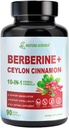 Berberine Supplement mit Ceylon Cinnamon & Chromium Picolinate, 10-in-1 Berberine 1000mg pro Servierung, Berberine 5X für Stoffwechsel, Herz und Immununterstützung (90 Kapseln)