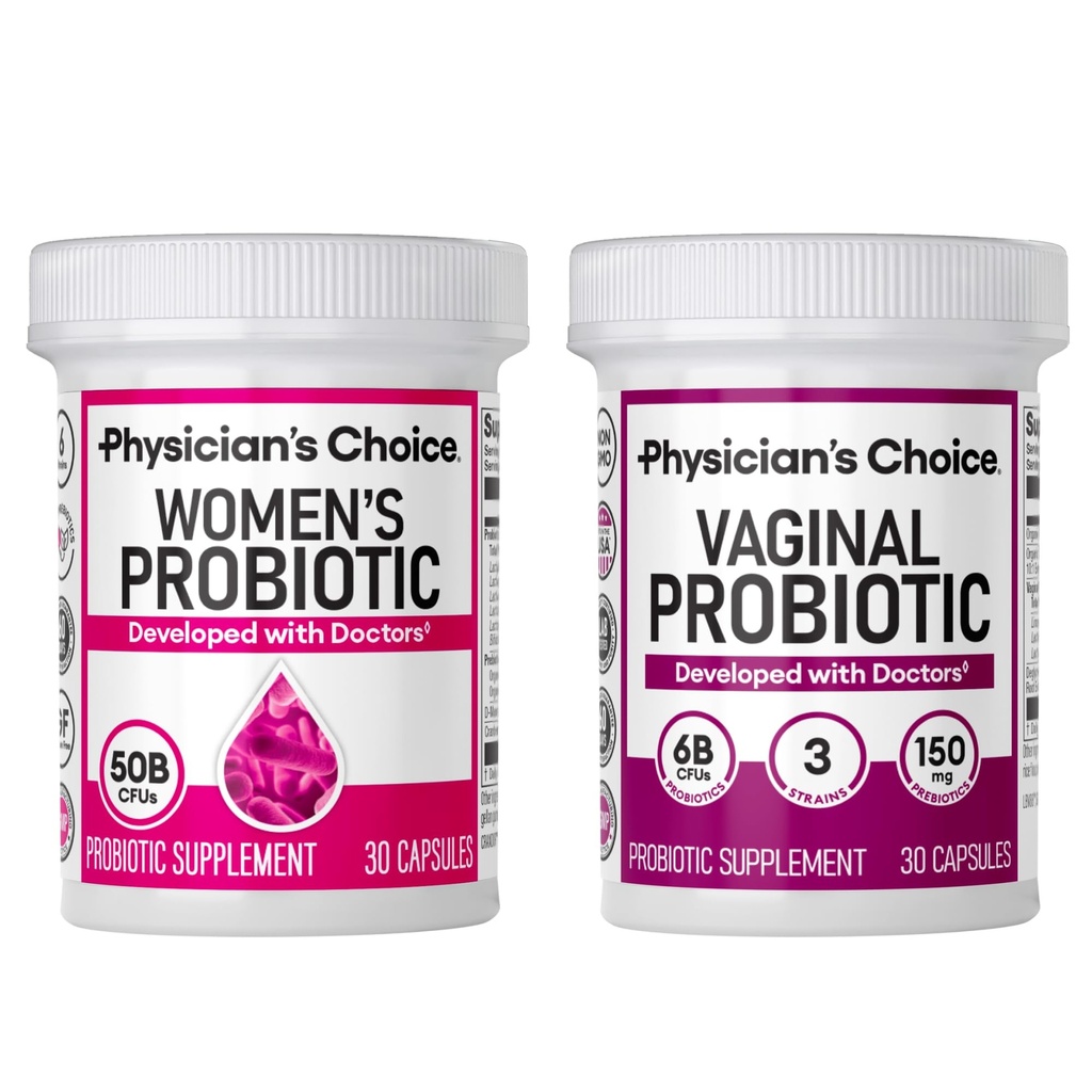 Physicians CHOICE Feminine Power Duo Bundle - Vaginal Probiotic + Womens Probiotic