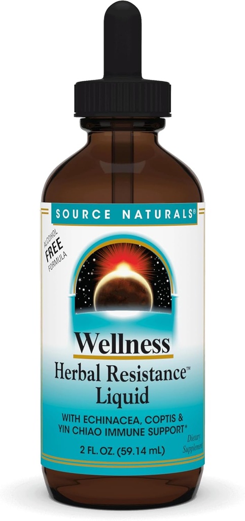 Quelle Naturals Wellness Kräuterbeständigkeit Flüssigkeit mit Echinacea, Coptis und Yin Chiao, Immununterstützung* - Alkoholfrei - 2 OZ