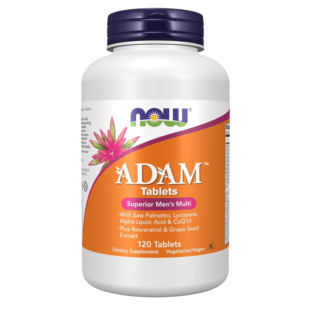 JETZT Nahrungsergänzungsmittel, ADAMTM Men's Multivitamin mit Saw Palmetto, Lycopin, Alpha Lipoic Acid und CoQ10, Plus Natürliche Resveratrol & Grape Seed Extract, 120 Tabletten