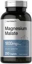 Horbäach Magnesium Malate | 1800mg | 250 Coated Caplets | Vegetarisch, Non-GMO, Glutenfreie Ergänzung