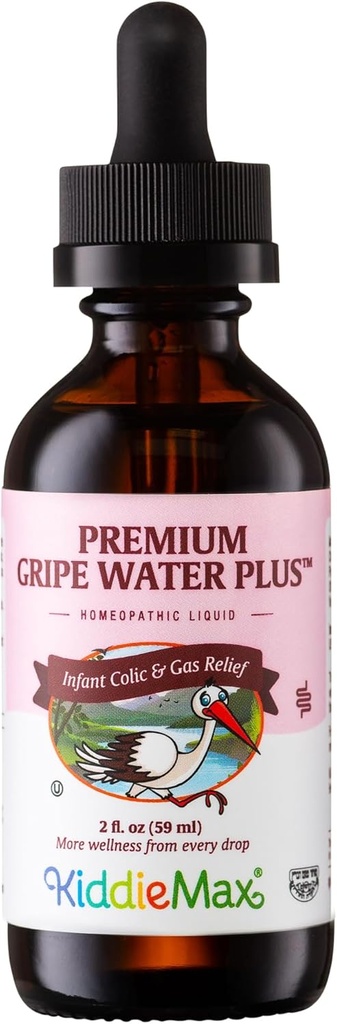 Maxi Health Gripe Wasser für Babys – Fast Acting Homeopathic Colic Calm Baby Gas Tropfen für Neugeborene – Natürliche Kamille, Ginger, Pfefferminz & Fennel Baby Wasser für Hiccups (2 fl oz)