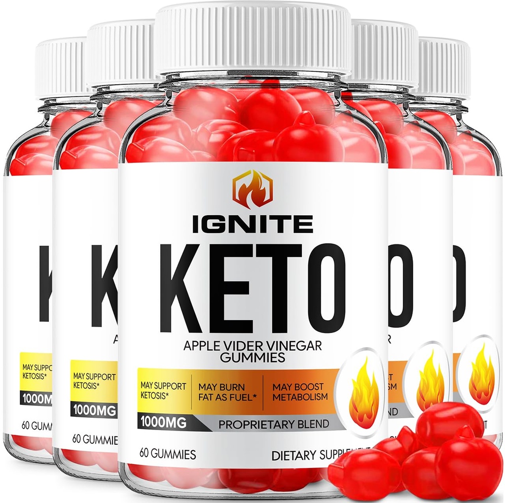 (5 Pack) Ignite Keto ACV Gummies - Fortgeschrittene Formel Ignite Keto Plus ACV Gummies Apple Cider Essig Ignite ACV Nahrungsergänzung Herren Frauen (300 Gummi)