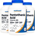 Nutricost Pantothensäure (Vitamin B5) 500mg, 240 Kapseln (3 Flaschen)