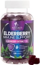 Elderberry Immune Support Gummis - Super Konzentrat 35:1 Extrakt, äquivalent zu 4200 mg Elderberries - Sambucus Black Elder Berry Vitamin Supplement, Tägliche Unterstützung für Kinder & Erwachsene - 120 Gummis