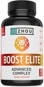Zhou Boost Elite - Supplément énergétique, pilules de soutien musculaire naturel pour les hommes avec Tribulus, Fenugreek, Ginseng et Maca - 90 capsules Veggie