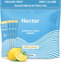 Nectar Energy Booster - Caféine biologique, B12 & Electrolytes - Sans sucre et sans calories – Café sain, boisson énergétique et substitut de soude – hydratation et supplément énergétique (Lemon 18 Powder Packets)