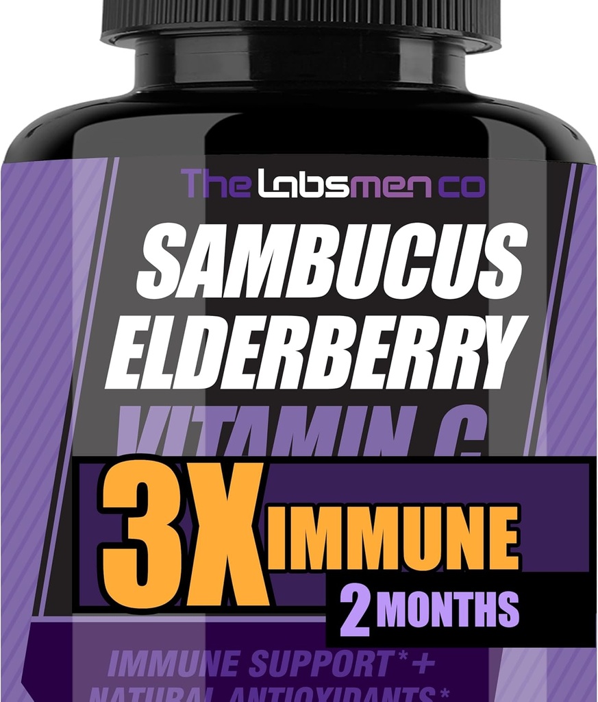 Sambucus Elderberry Immune Support Supplement/Daily Immune Boosters for Adults, Season Change w/Elderberry Vitamin C & Zinc Support Respiratory Health & Increase Antioxidant (60 Count (Pack of 1))