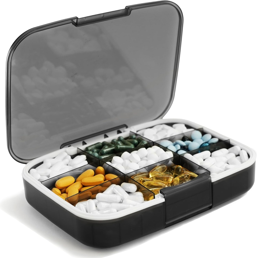 Extra Large Pill Organizer Jumbo Medicine Organizer Box with labels Pill Case Large Capacity Portable Pill Dispenser Travel Pill Holder Hydraure Proof Stockage des médicaments Contenant de supplément de vitamine