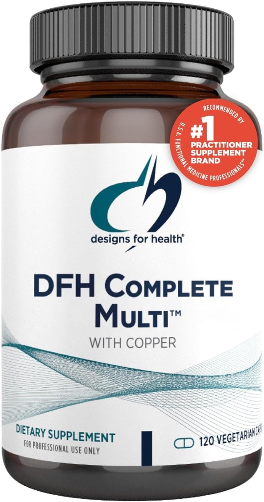 Designs für Gesundheit DFH Complete Multi mit Kupfer - Umfassende Multi Vitamin + Mineralergänzung mit Folat, 1000 IU Vitamin D, Immununterstützung Vitamine - Multivitamin mit kein Eisen (120 Kapseln)