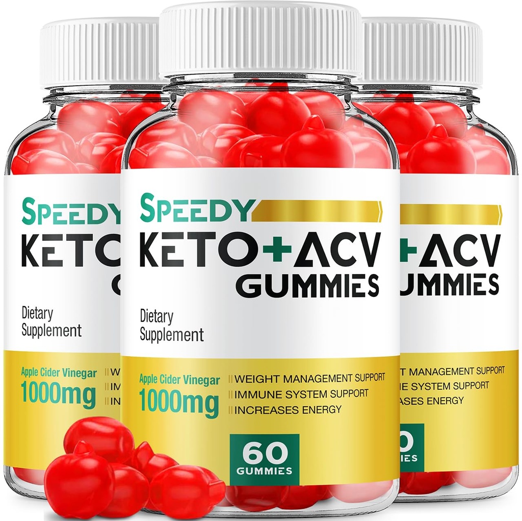(3 Pack) Speedy Keto ACV Gummies - Advanced Formula Speedy Keto Plus ACV Gummis Apple Cider Essig Speedy ACV Nahrungsergänzung Herren Frauen (180 Gummi)