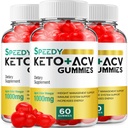 (3 Pack) Speedy Keto ACV Gummies - Advanced Formula Speedy Keto Plus ACV Gummis Apple Cider Essig Speedy ACV Nahrungsergänzung Herren Frauen (180 Gummi)