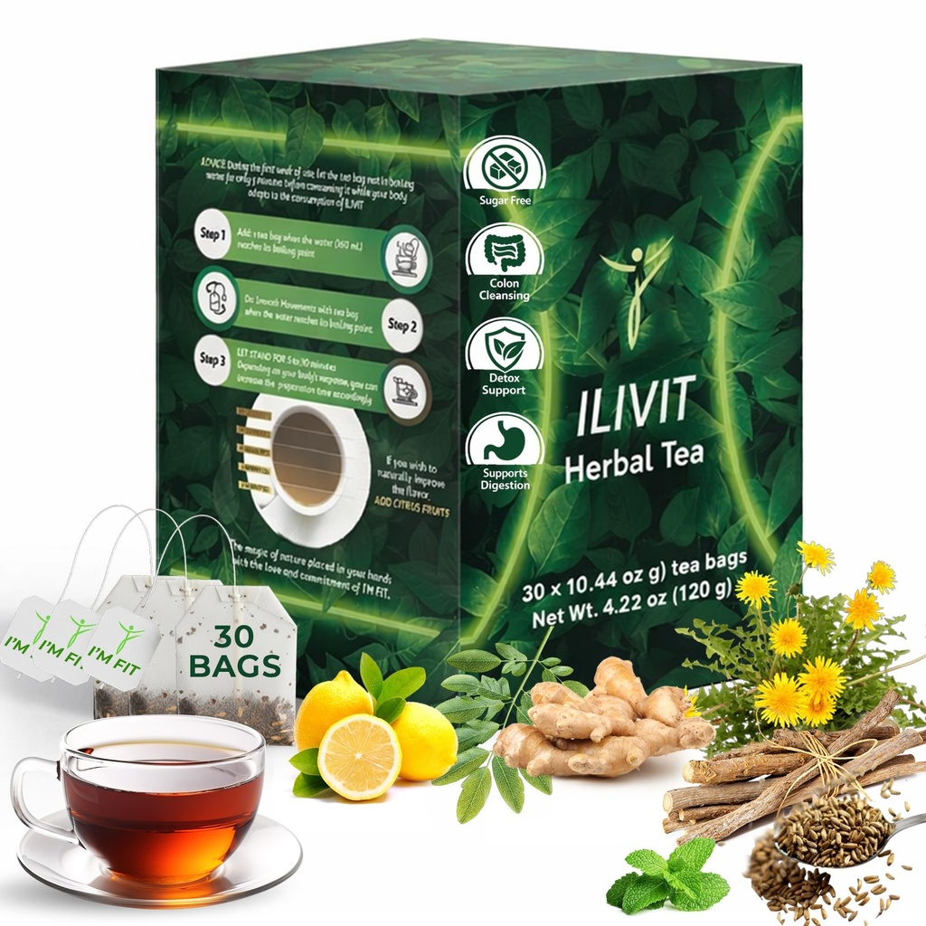 Ilivit Bio Colon Cleanser & Detox Tee | Colon Cleanse | Reinigungstee für Bloating Relief | 30 Taschen
