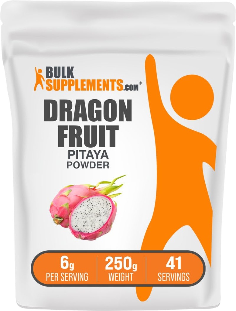 BulkSupplements.com Dragon Fruit Powder - Dragon Fruit Supplement, Pink Pitaya Powder - Glutenfrei, 6g pro Servierung, 250g (8.8 oz) (Pack von 1)