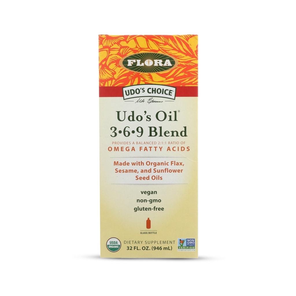 Flora Udo's Oil 3-6-9 Blend - Vegan Omega-3-6, Enthält Organische Kokosnuss, Flax Seed Oil & More - Halten Sie Chilled - 32 fl. oz.