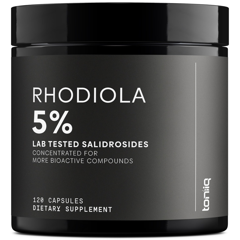 Toniiq Triple-Strength 600mg Rhodiola Rosea - 120 Capsules - 5% Salidroside Concentrated Extract - Highly Purified and Bioavailable