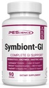 PEScience Symbiont-GI Gut Health Capsules with Zinc Carnosine Pepzin GI, Shelf Stable Probiotic, Digestive Enzymes, Slippery Elm Bark, 30 Day Supply, 90 Capsules
