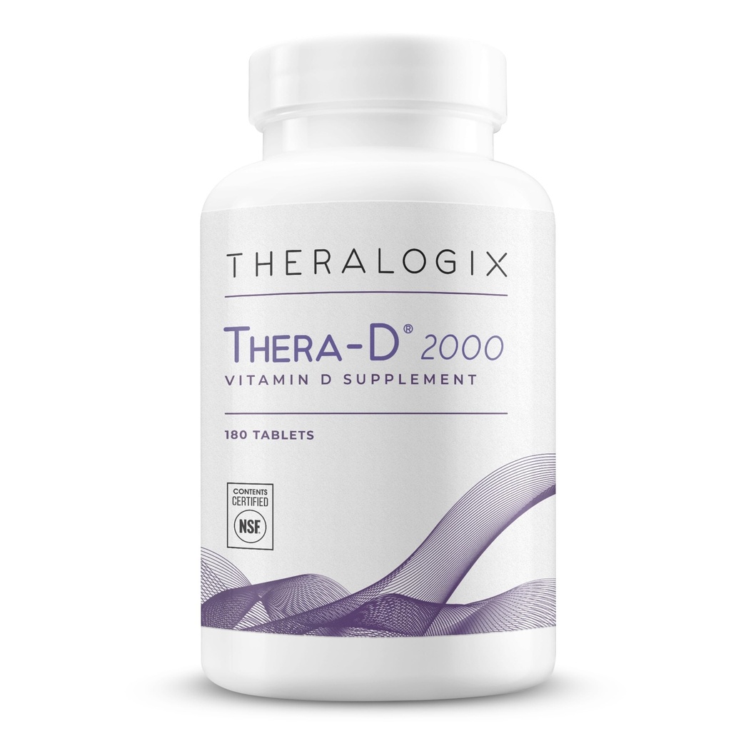 Theralogix Thera-D 2000 Vitamin D Supplement - 2.000 IU (50 mcg) Vitamin D3 Tabletten - 180-Day Supply - Immununterstützungsergänzung für Damen und Herren - Aids Knochen & Herzgesundheit - NSF zertifiziert -180 Tabletten