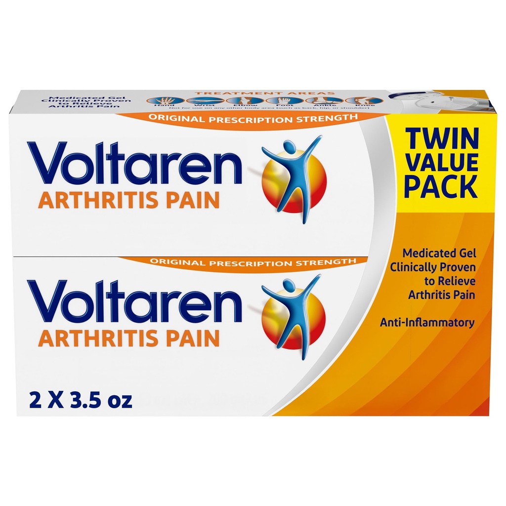 Arthrite Voltaren Gel de douleur pour l'arthrite topique puissante Soulagement de la douleur avec Diclofénac - NEW Easy Open Cap - 100 g x 2