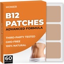 B12 Patches (Pack von 60) - 100% Natural Patch für Damen und Herren - Firming, Energy, Focus & Body Support - Erweiterte Formel