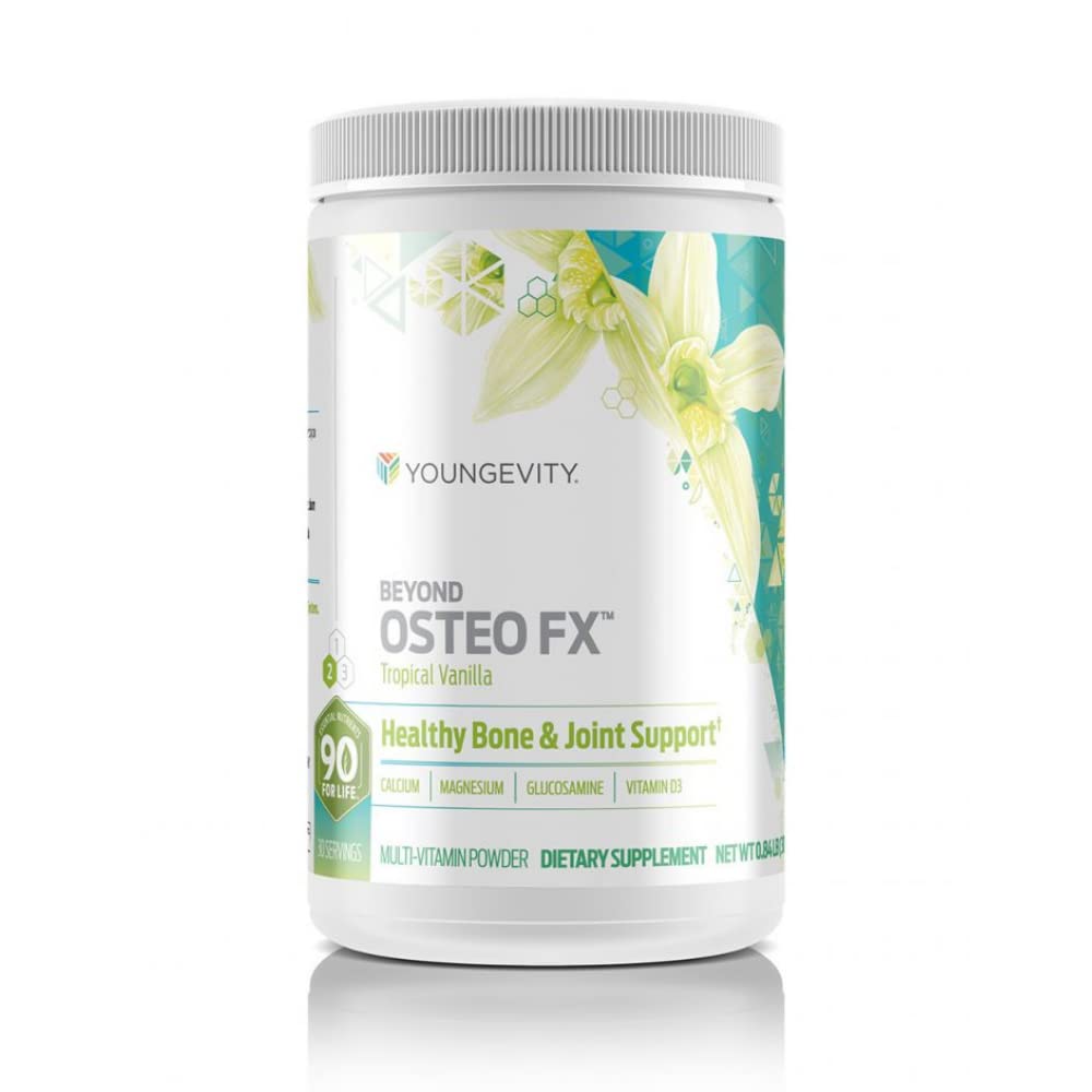 Youngevity Beyond Osteo-FXTM Powder – 1200 mg mit Vitamin D3, Tri-Calcium-Phosphat, Magnesium und Zink – Calcium-Zitrat-Ergänzung für Damen und Herren – Non-GMO, Glutenfrei – Tropical Vanilla
