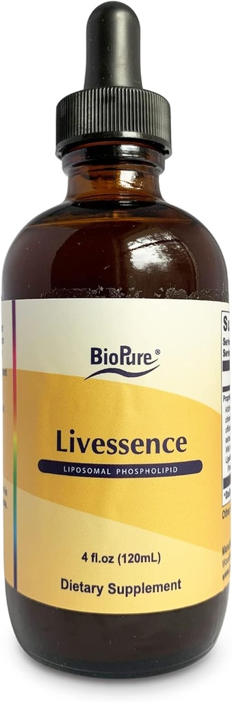 BioPure Livessence Kräuter-Tinktur – Potent Blend von 6 Botanischen Extrakten & Liposomen zu unterstützen Leber, Gallenblase, Hormon & Microbiome Balance, Detox, Gut Gesundheit und insgesamt Wellness – 4 fl oz