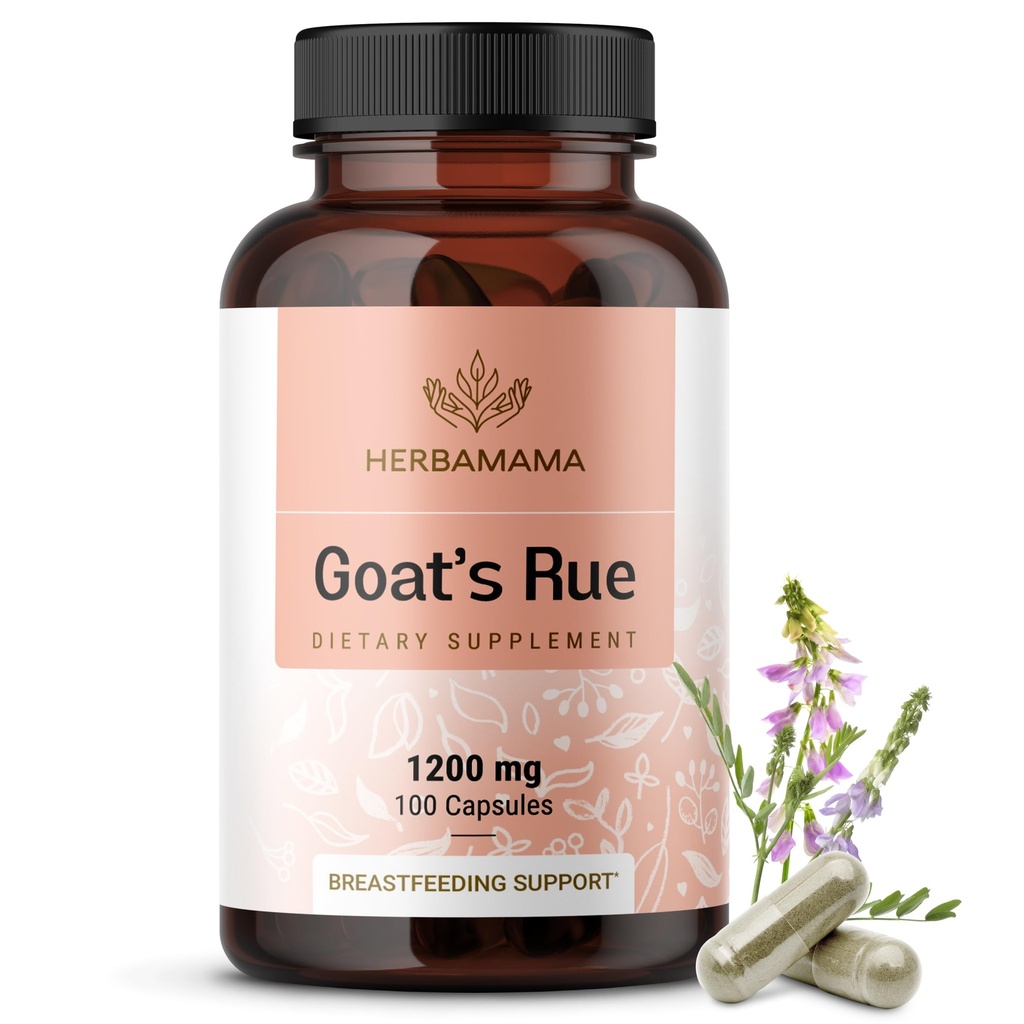 HERBAMA Goat's Rue Capsules - 1200mg Galega Officinalis für Mutter's Brust Milch Lactation Support - Vegan, Non-GMO Ziegen Rue Herb Lactation Supplement